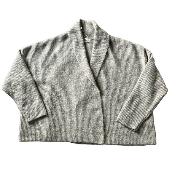 Anthropologie Look By M Every Day Cape Cardigan Gray Open Front Pockets - OSFM - Picture 2 of 8